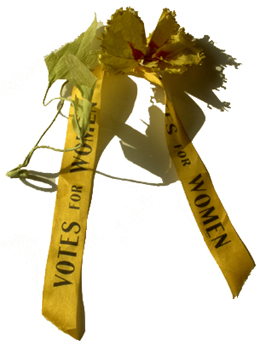 Suffrage ribbon. Women's Suffrage Ephemera Collection, Bryn Mawr College Library